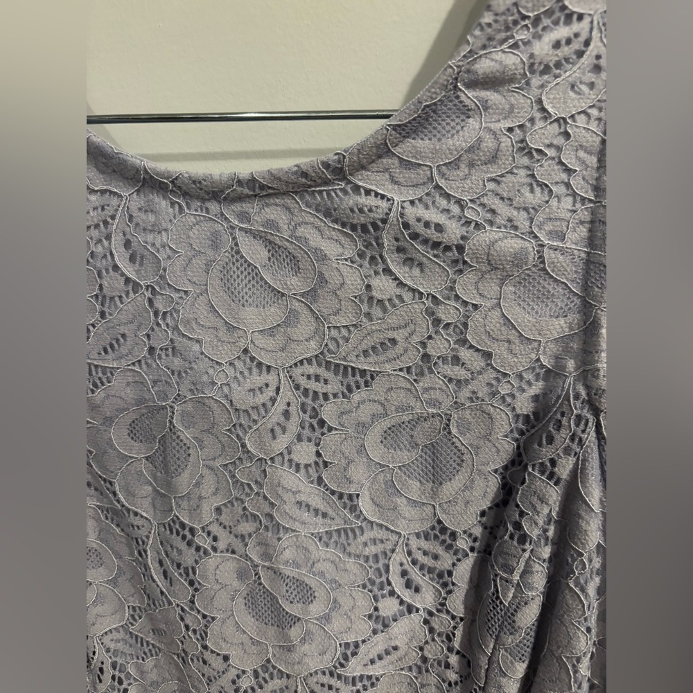 Speechless Sleeveless Lace Mini Dress - Soft Gray Pockets - Picture 6 of 10